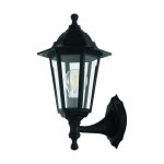 Eglo Wall Light Duanera Black | IP44 - Suitable for 1x E27