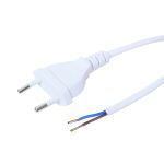Euro Power Cable with Flat Plug 2x 0,75 2m White