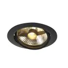 SLV New Tria 1 Spot Aluminium Black Round | Cutout 150mm - Suitable for 1x GU10 (AR111) 