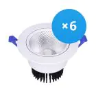 Multipack 6x LED Downlight Round Tiltable 12W 960lm 60D - 930 Warm White | 110mm - Cutout 90mm - UGR 